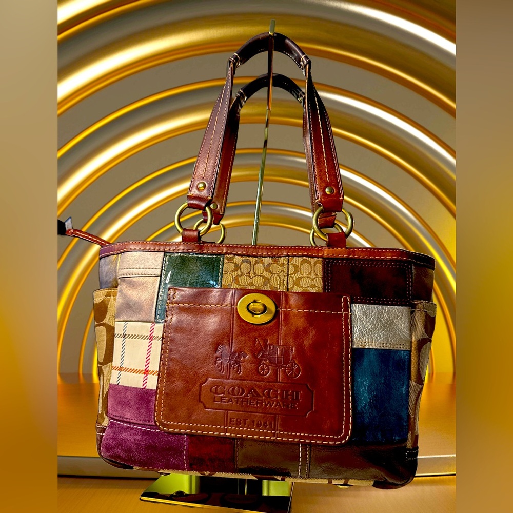 Coach Limited Edition Signature Patchwork Tote Purse Gallery